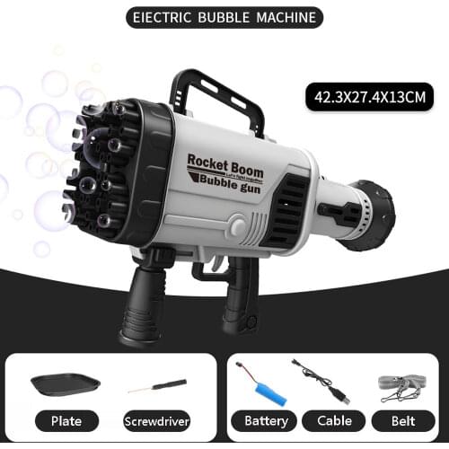 2021 Hot Electric Bubble Gun Gatlin Bubble Gun Machine Soap Bubbles for Children Magic Bubble for Bathroom Summer Outdoor Toys