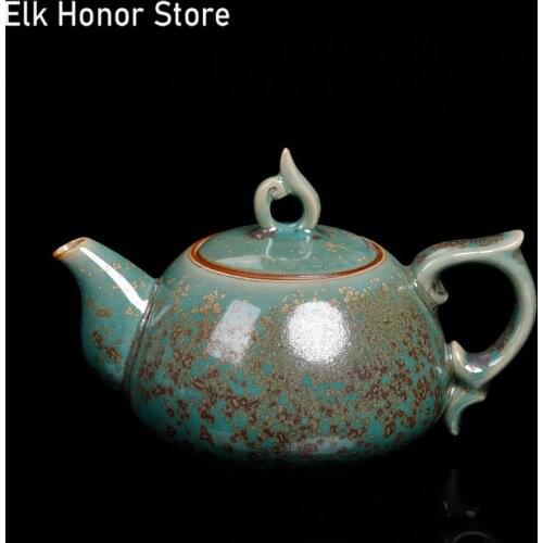 250ml Retro Household Teakettle Chinese Kung Fu Tea Strainers Teapot Hand Grasp Kettle Rust Glaze Fambe Tieguanyin Puer Teaware