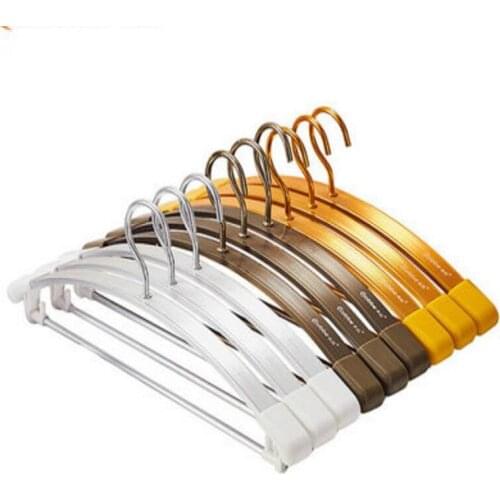 5pcs/lot 40.5/45cm men and women aluminum alloy household clothes hanging, wide shoulder anti-skid and non-marking clothes rack