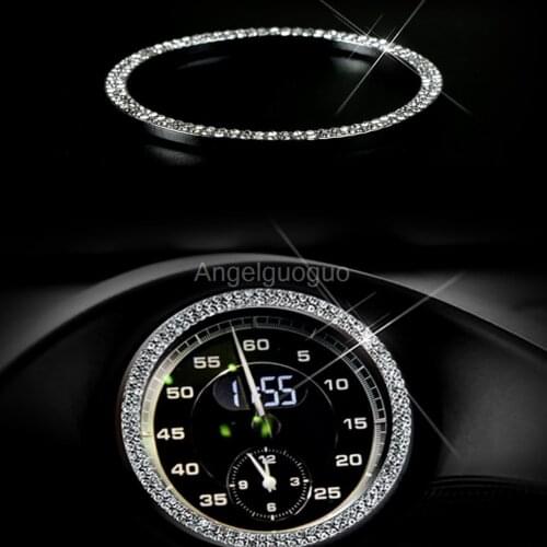 Angelguoguo Car Console clock watches time decoration ring cover sticker For Porsche Panamera Cayenne 911 Macan Boxster Cayman