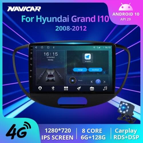 6G+128G 2DIN Android 10.0 Car Radio For Hyundai I10 2008-2012 Car DVD Player GPS Navigation CarPlay WIFI Car Multimedia Player