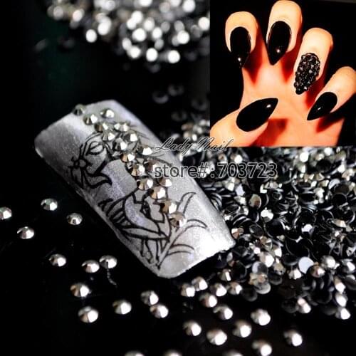 1000 pcs 3mm SS12 Gun Gray Black Color Resin Rhinestone Acrylic Flatback DIY Nail Art Decoration Beads N21