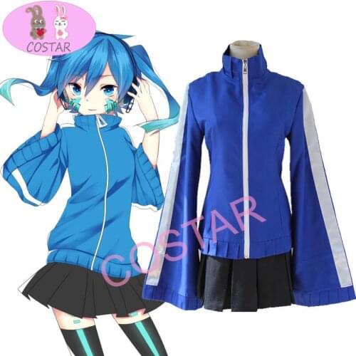 COSTAR Kagerou Project MekakuCity Actors Cosplay Ene Takane Enomoto Uniform Cosplay Costume Blue Tops Black Skirt Halloween