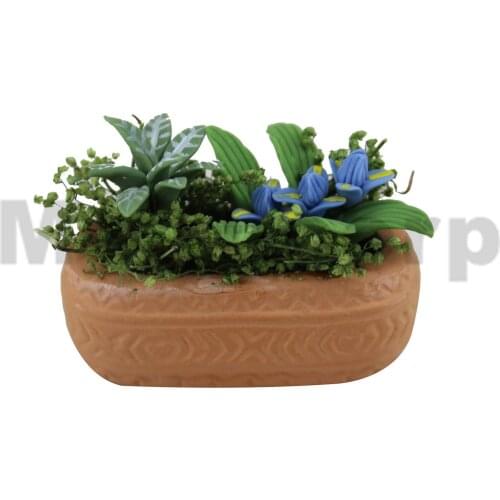 Flower and Green plants 1/12 Scale Dolls house Miniature decoration Flower bed