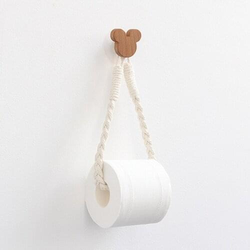 2 Colors Toilet Paper Towel Dispenser Wooden Paper Roll Holder for Bathroom Contact Paper Holder Household Storage Rack
