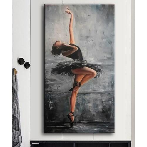 Elegant Figure Art Ballet Dancer Canvas Painting Modern Wall Art Posters Prints Wall Pictures for Living Room Home Wall Cuadros