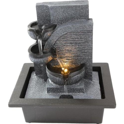 Water Tabletop Fountain Feng Shui w/ LED Crystal Ball Indoor Living Room Office Decoration Gift Lucky Ornament UL Certification