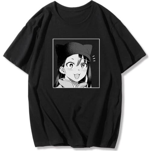 Nagatoro T Shirt Women Unisex Black/White Anime Manga Yusuke Urameshi Tshirt Student Casual Basic Short Sleeve Tee Top Gift