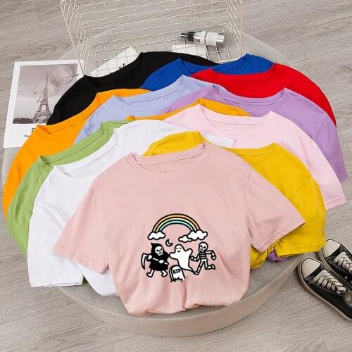 Gothic Funny T Shirt Women Grunge Cute Graphic Tees Unisex Fashion Kpop Camisetas Tee Rainbow Top Tshirt Short Sleeve Drop Ship