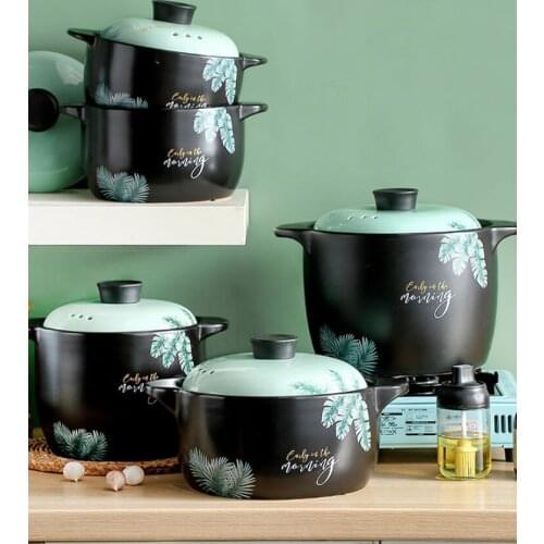 Household Gas Ceramic Soup Pot Casserole Soup Pot Fire Heat Resistant Hotpot Kitchen Pots Cooking Pot 2.5/3.5/4.5/5/6L