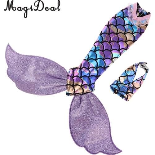Doll Mermaid Tail Dress & V Collar Halter Top For Doll Accessories Light Purple