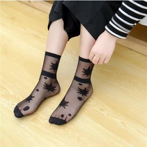 Spring and summer Sweet transparent silk socks wear-resisting and anti-stripping super-thin breathable and odor-proof socks