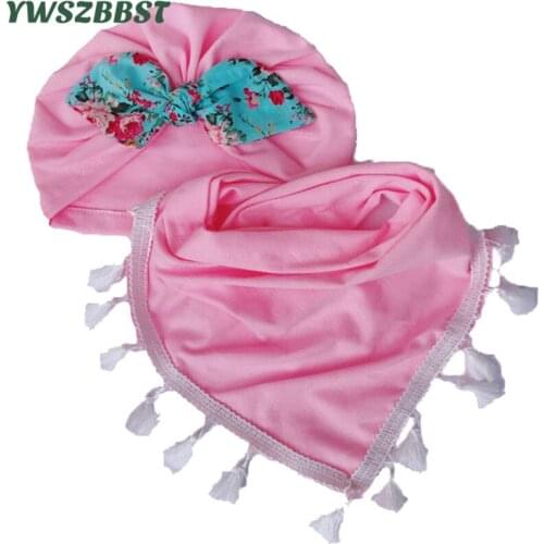 Fashion Spring Baby Hat with Triangle Scarf Rabbit Ear Baby Girl Hat Scarf Autumn Winter Infant Cap Baby Scarf Kids Beanies