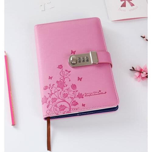 New Spiral A5 notebook paper diary with lock password code stationery products 100 sheets Office shcool supplies gift