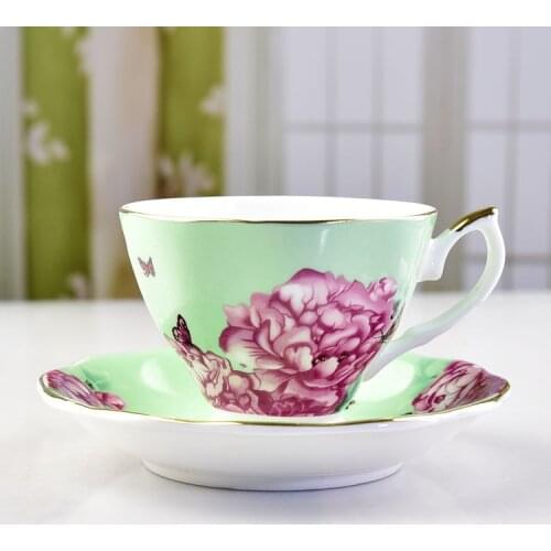 Factory Wholesale European Bone China Coffee Cup And Saucer Ceramic Tea bei tao zhuang Customizable Gift Coffee