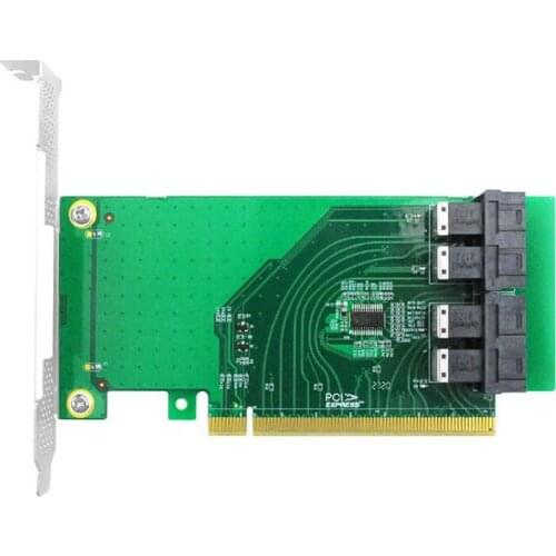PCIe to U.2 Adapter Card PCIe 4.0 X4X8X16 to 4-Port SFF-8643 U.2 NVMe SSD Solid State Drive Expansion Card