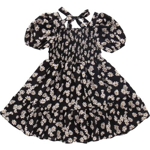 ZWF310 Flower Girl Dresses Summer Chiffon Kids Dresses Floral Children Clothing Princess Party Dress For Girls Clothes Vestidos