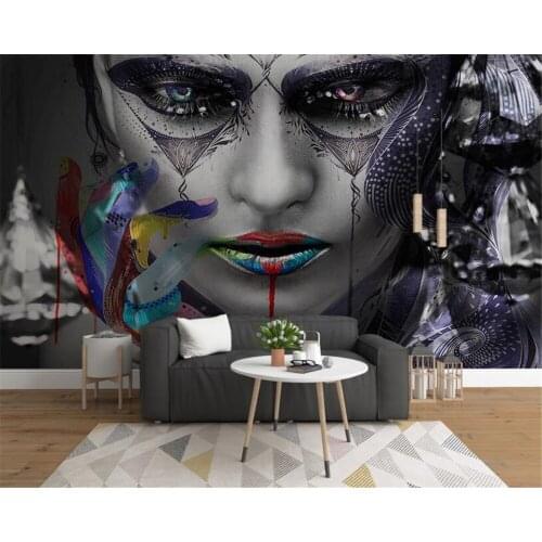 Beibehang Custom wallpaper modern minimalist Graffiti bright sexy beauty abstract wall painting living room bedroom 3d wallpaper