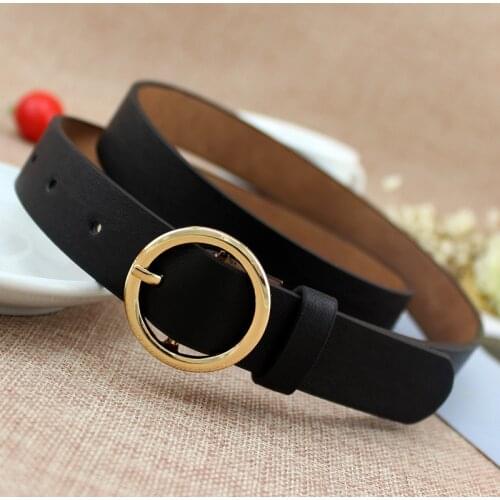 New Womens Off White Belt Round Buckle Casual Simple Wild Corset Belt Womens Jeans Accessories Belt Luxury Womens Belt