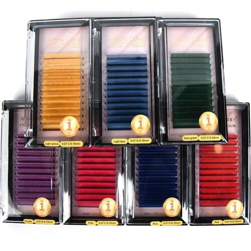 Arison 7 Colors Easy Fanning Eyelash Extension Colorful Auto Blooming Makeup Natrual Lashes Extension And Eyelashes Wholesale