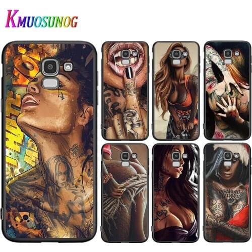 Sexy Sleeve Tattoo Girl For Samsung Galaxy J2 J3 J4 Core J5 J6 J7 J8 Prime duo Plus 2018 2017 2016 Silicone Phone Case