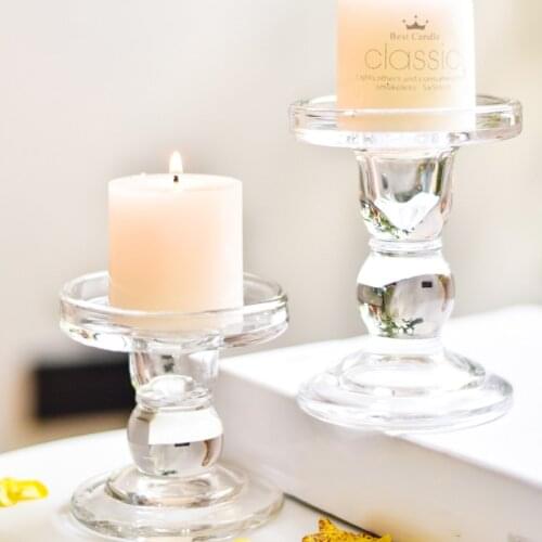 Glass Pillar Candle Holders Wedding Candle Stand wedding centerpieces for tables Candlesticks Holders