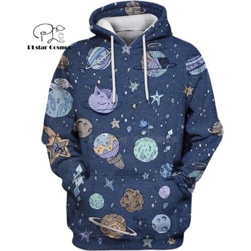 PLstar Cosmos planets in the galaxy 3d hoodies/Sweatshirt Winter autumn funny Harajuku Long Christmas Halloween streetwear
