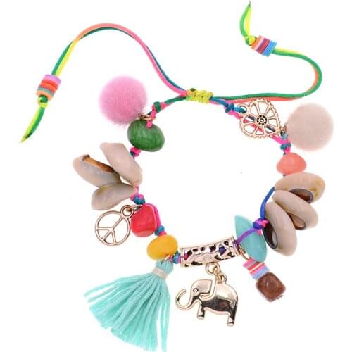 WELLMORE charm bracelets Bohemia shell bracelets handmade tassels bracelets for women jewelry wholesale
