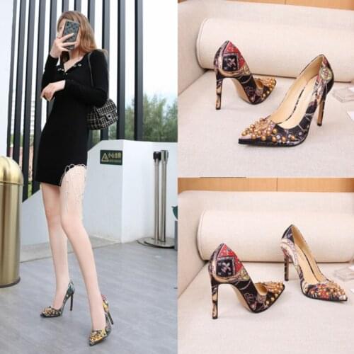 Female Shoes 2021 Newest Cinderella Rhinestone High Heels Womens Sexy Pumps Pointed Woman Fashion Party Wedding Shoes Size 46