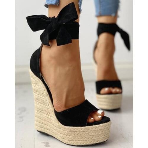 35~43 Women Wedge Sandals Female Platform Bohemia High Heel Sandals Fashion Ankle Strap Open Toe Ladies Shoes cute shoes