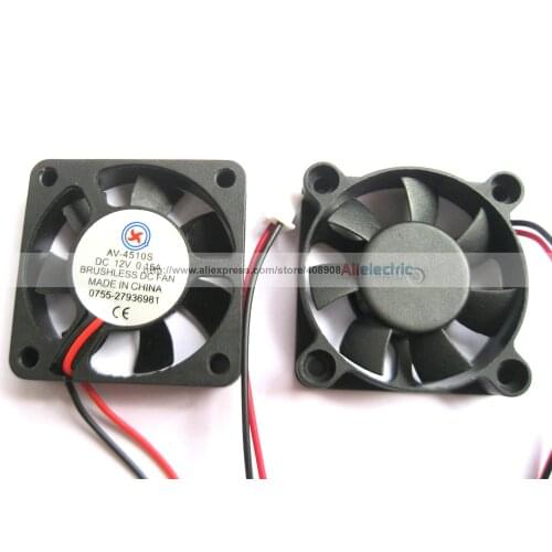10 Pcs Brushless DC Cooling 7 Blade Fan 4510s 12V 45x45x10mm 2 Wires