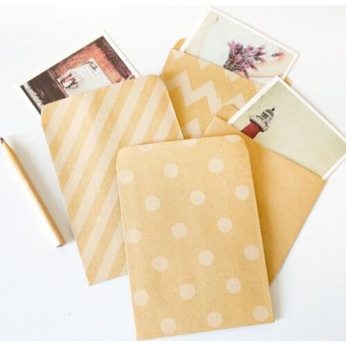 100pcs Twill/Waves/Dot /Blank Kraft Paper Bags Candy Gift Bags Christmas Wedding Birthday Party Food Packaging Bag DIY Decor