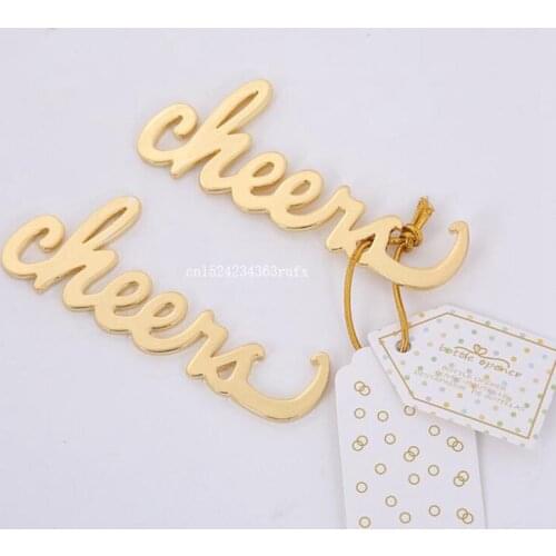 100pcs Marriage Wedding Gifts Alloy Cheer Beer Bottle Openers New Cheers Wine Can Openers Party Favors