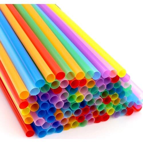 1000pcs Large Drinking Straws Mixed Colors For Pearl Bubble Milk Tea Smoothie Party Plastic 19 cm x 6 mm Bar Accessories
