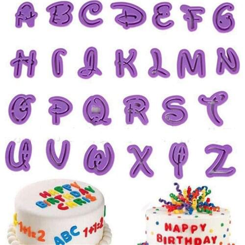 26pcs English Letters Cake Mould Alphabet Cookie Cutter Baking Cupcake Fondant Molds Sugarcraft Cake Decorating Tools Kitchen