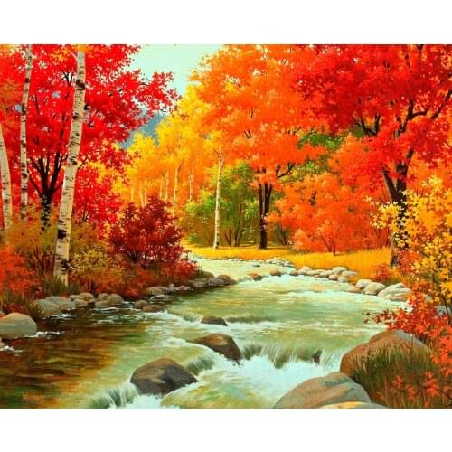 A12215 11CT/14CT/18CT/25CT/28CT oil street patterns Counted Cross Stitch DIY Cross Stitch Kits Embroidery Needlework Sets