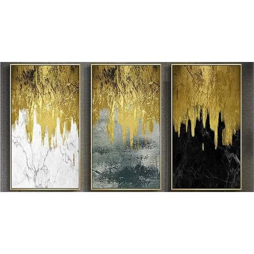New 5D DIY Diamond Painting landscape Golden Full Square Round 3D Diamond Embroidery Mosaic Needlework Triptych Home Decor DF190