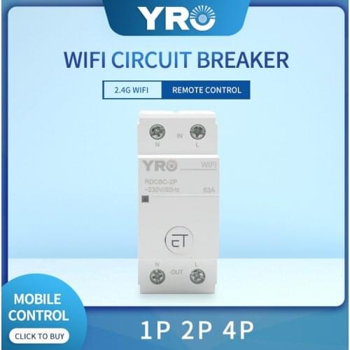 2P WIFI Circuit Breaker Smart Timer Switch Relay Remote Control By EWeLink APP Smart Home Compatiable With Alexa Google Din Rail
