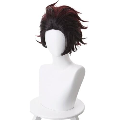Demon Slayer Cosplay Blade of Demon Destruction Kamado Tanjirou Cosplay Wig Hair Costume Props