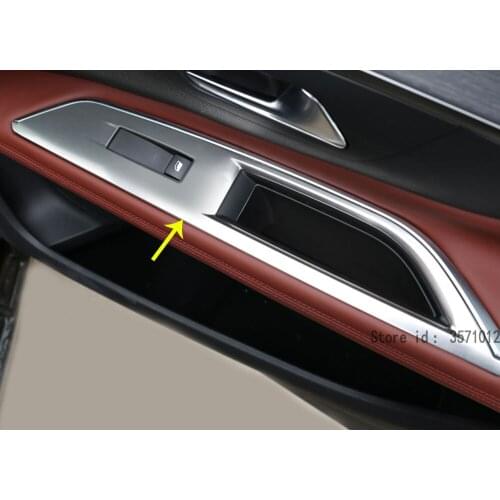 For Peugeot 3008 GT 3008GT 2016 2017 2018 2019 2020 Car Stick Door Window Glass Panel Armrest Lift Switch Button Trim Frame 4pcs