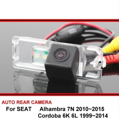 For SEAT Alhambra 7N Cordoba 6K 6L 1999~ 2015 Night Vision Rear View Camera Reversing Camera Car Back up Camera HD CCD