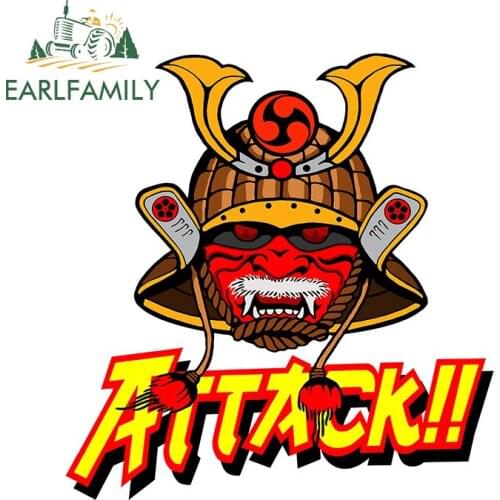EARLFAMILY 13cm x 12.4cm Funny Car Stickers Retro Samurai Art Decals JDM Waterproof Car Styling Rear Windshield Graphics