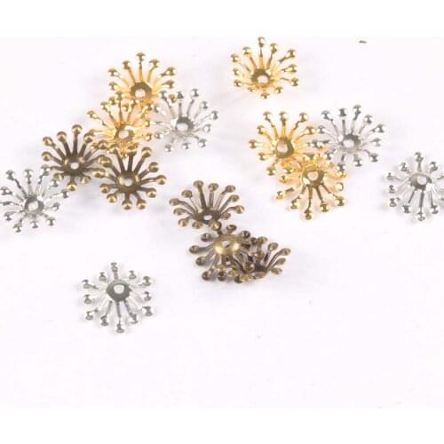 50pcs Vintage 3 Colors Flowers Blank Setting Filigree Wraps Connectors Charm Findings For Jewelry Making 12.5mm YKL0746
