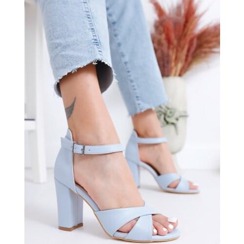 The Jany Heels Bebe Blue Skin Shoes
