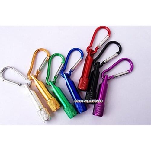 Creative climbing button Mini LED Flashlight Carabiner Torch Clip Keychain Camping Lamp Hiking Hook Key Chain Flash light