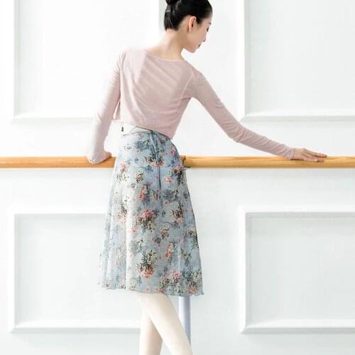 Lace Blossom Ballet Skirt for Adult Dance Adult Chiffon Floral Print Practice Dance Dress Women Ballet Dancing Dress Skirts
