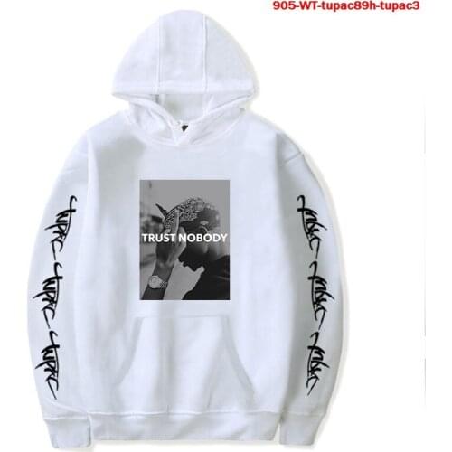 Fashion Hoodies Tupac Print Mens Clothing Hip Hop Long Sleeved Autumn Winter Sweatshirt Women Cool Streetwear Tupac Sportwear