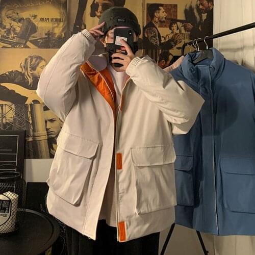 Men Harajuku Colorful Bubble Coat Winter Jacket 2020 Mens Streetwear Hip Hop Parka Korean Black Clothes Puffer Jackets