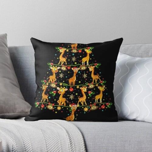 Funny Giraffe Christmas Cushion Cover Pillowcase 2020 Christmas Decorations For Home Xmas Noel Ornament Happy New Year 2021