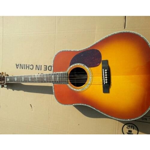 2018 New + Factory + tobacco sunburst acoustic guitar Real abalone acoustic electric guitar classic KSG OEM 41" acoustic guitar